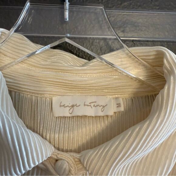 Beige Botany Pleated Cream Lounge Matching Pant Set Size M/L - Picture 5 of 8